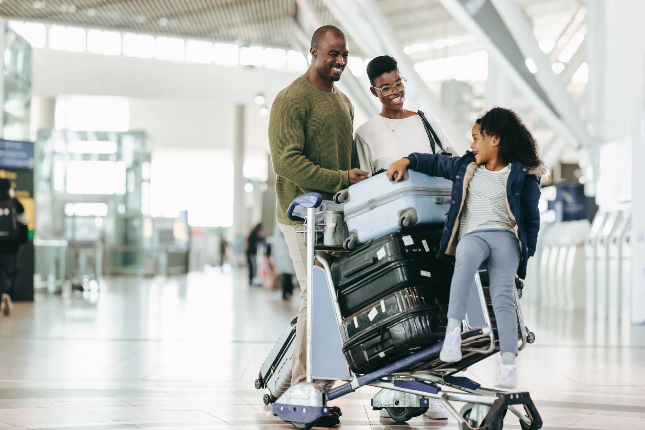 Happy family going on a vacation