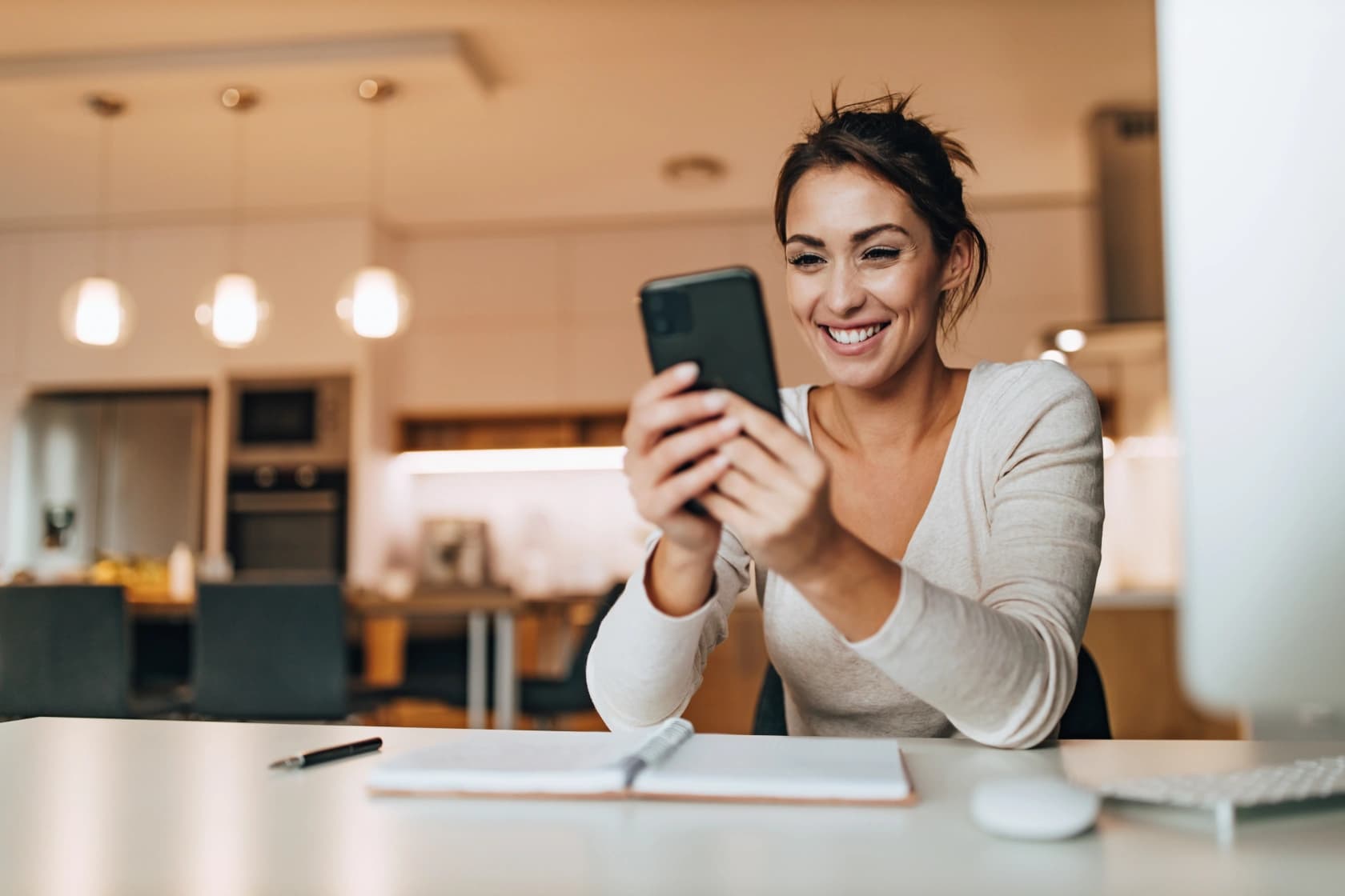 Woman using mobile phone